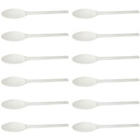 12 Colheres para Cozinha Industrial 59cm Plásticas Brancas Mexer Alimentos Restaurantes