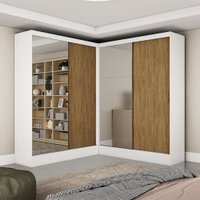 Closet Casal Duplo Belém 4 Portas Plus 4 Gavetas Carioca Móveis - Branco Cinamomo