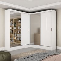 Closet Casal Duplo Belém Com 4 Portas Plus 4 Gavetas Carioca Móveis - Branco