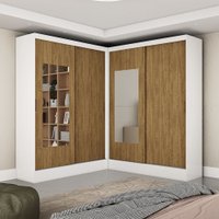Closet Casal Duplo Belém Com 4 Portas com Espelho 4 Gavetas Carioca Móveis - Branco