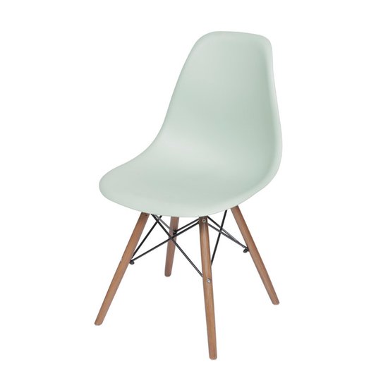 Cadeira OR-1102B em Polipropileno com Base de Madeira OR Design - Verde claro