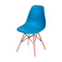 Cadeira em Popipropileno OR-1102B com Base de Madeira OR Design - Azul Petroleo