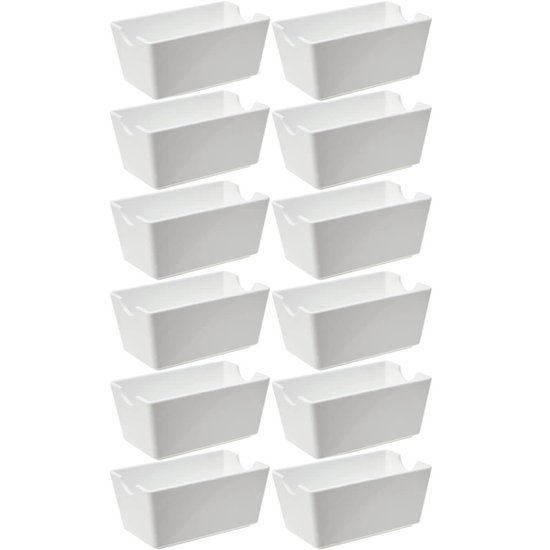 KIt Com 12 Porta Sachês de Mesa Uno Coza Branco Bares Buffet 11x6,5x5cm Molhos Temperos