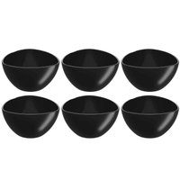 Jogo Com 6 Cremeiras Triangulares 250ml Sobremesa Açaí Sorvete Preto Tigela Plástico Coza