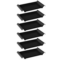 Kit De 6 Bandejas de Servir com Alças 34x19cm Plástica Pretas Café da Manhã Coza Casual