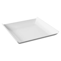 Prato Quadrado Avulso Plástico Cozy Coza 20,6x2,6cm Lanchonete Padaria - Branco