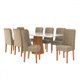 Mesa de Jantar 8 Lugares Tiffany com Vidro Canela/Off White/Amendoa - Kappesberg Jantar