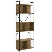 Estante para Livros Dili Freijó/Preto Fosco - Kappesberg