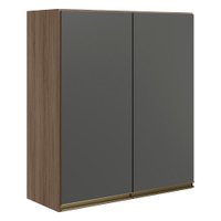 Armario Aereo 2 Portas MDF 60 cm Kali 12205 Carvalho Toq Chumbo Nicioli