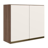 Armario Aereo 2 Portas MDF 80 cm Kali 12211 Carvalho Toq Off White Cetim Nicioli