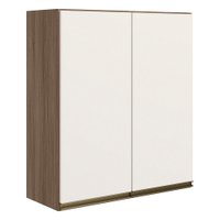 Armario Aereo 2 Portas MDF 60 cm Kali 12205 Carvalho Toq Off White Cetim Nicioli
