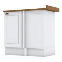 Balcao Canto Reto Com Tampo 84cm Americana Branco Nature Henn