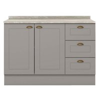 Balcao Pia Com Tampo 120 cm C353 Americana Cinza Calcare Henn