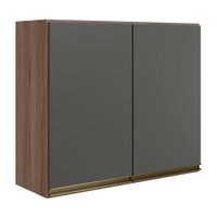 Armario Aereo 2 Portas MDF 80 cm Kali 12211 Carvalho Toq Chumbo Nicioli