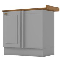 Balcao Canto Reto Com Tampo 84cm Americana Cinza Nature Henn