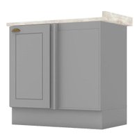 Balcao Canto Reto Com Tampo 84 cm Americana Cinza Calcare Henn