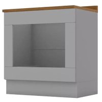 Balcao Forno Embutir Tampo Cooktop 80cm Americana Cinza Nature Henn