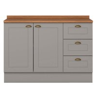 Balcao Pia Com Tampo 120cm C353 Americana Cinza Nature Henn