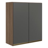 Armario Aereo 2 Portas MDF 70 cm Kali 12208 Carvalho Toq Chumbo Nicioli