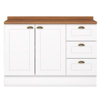 Balcao Pia Com Tampo 120cm C353 Americana Branco Nature Henn
