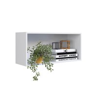 Nicho de Parede Horizontal Branco Organizador Multiuso 81x26cm Funcionale Sala Escritório
