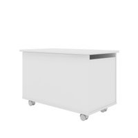 Baú Organizador com Tampa e Rodízios Branco Meu Fofinho 67,8x40cm Brinquedos Calçados