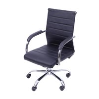 Cadeira OR-3322 com Rod&iacute;zio e Base Cromada em PU OR Design