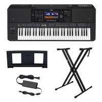 Kit Teclado Arranjador 61 Teclas PSR SX720 com Fonte Bivolt Yamaha e Suporte em X
