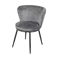 Cadeira OR-4407 Espuma Revestida em Veludo e Base de Aço Pintado Preto OR Design