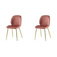 Conjunto com 2 Cadeiras Lille Beetle Rose Base Dourada
