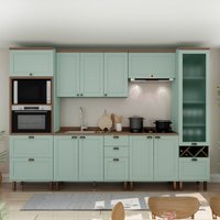 Armário De Cozinha Comp Genialflex Iluminata Ayla Verde Mint