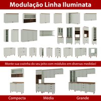 Cozinha Genialflex Ayla Com Cristaleira Hortelã Hortelã