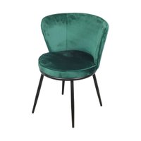 Cadeira OR-4407 Espuma Revestida em Veludo e Base de Aço Pintado Preto OR Design - Verde