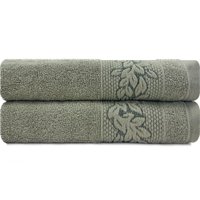Toalhas de Banho Provence 100 Algodão Kit com 2 Peças Karsten - VERDE ESCURO