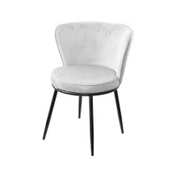 Cadeira Espuma Revestida em Veludo e Base de Aço Pintado Preto OR Design