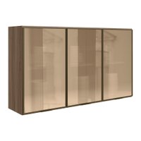 Armario Aereo 3 Portas Vidro MDF 120 cm Kali 1219763 Carvalho Toq Nicioli