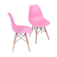 Kit 2 Cadeiras K2-1102B em Polipropileno com Base Madeira OR Design
