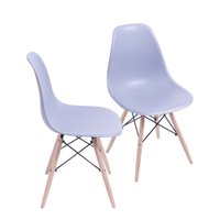 Kit Com 2 Cadeiras de Polipropileno K2-1102B com Base de Madeira OR Design