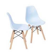Kit de 2 Cadeiras de Polipropileno K2-1102B com Base de Madeira OR Design - Azul