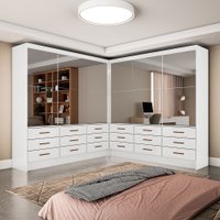 Closet Sevilha Com 6 Portas Casal Duplo Premium 18 Gavetas Carioca Moveis