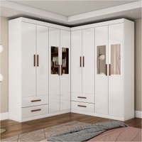 Closet Casal Duplo Lu 8 Portas Com 4 Gavetas Com Espelho