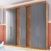 Guarda-Roupa Casal Milão 7 Portas 2 Gavetas Freijó/Cinza - Irm Móveis