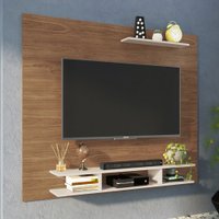 Painel para TV Até 65 Polegadas Orlando 3 Prateleiras Freijó/Off White  - Irm Móveis