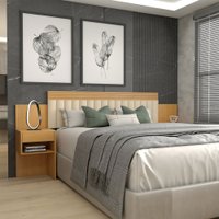 Cabeceira Extensível Casal/Queen Luna 2 Gavetas Cinamomo - Panorama Móveis