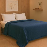 Coberdrom Edredom Manta Casal Aveludado C/Sherpa Soft Dupla Face - BF Colchões - Azul