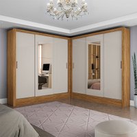 Closet Casal Duplo Dubai Com 6 Portas Com Espelho 6 Gavetas