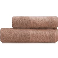 Toalhas de Banho e Rosto Provence em Algodão Kit com 2Pçs Emcompre Karsten - Terracota