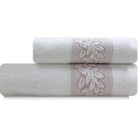 Toalhas de Banho e Rosto Provence em Algodão Kit com 2Pçs Emcompre Karsten - Branco