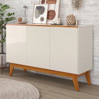 Aparador Buffet Sátira 3 Portas 2 Prateleiras Off White - Pnr Móveis