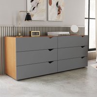 Cômoda Porto 6 Gavetas Freijó/Cinza - Politorno